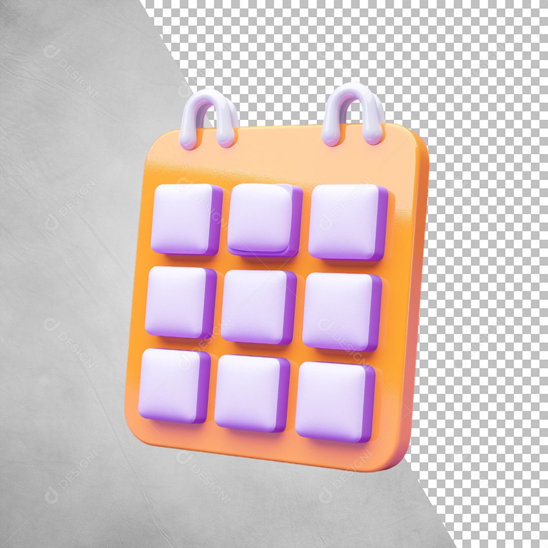 Calendário Elemento 3D para Composição PSD