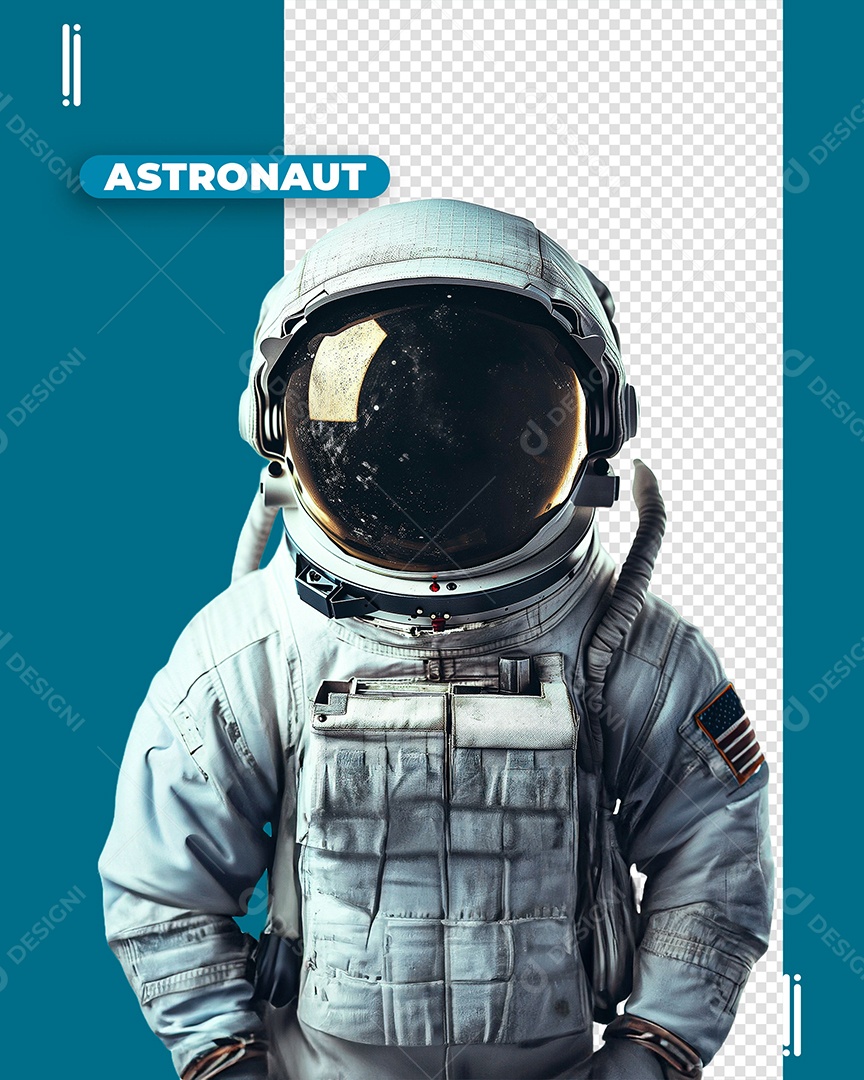 Astronauta 3D Personagem para Composição PSD