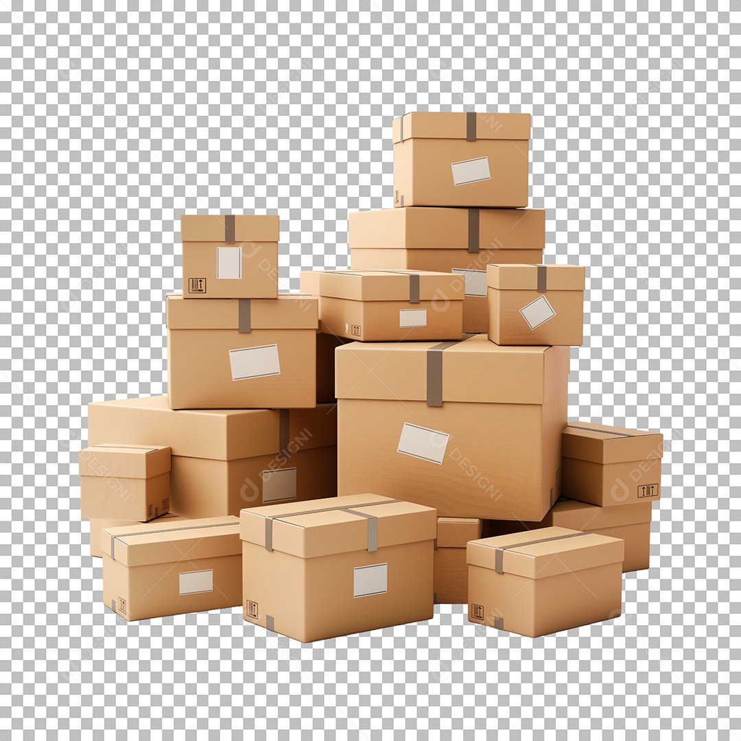 Caixas Elemento 3D para Composição PSD