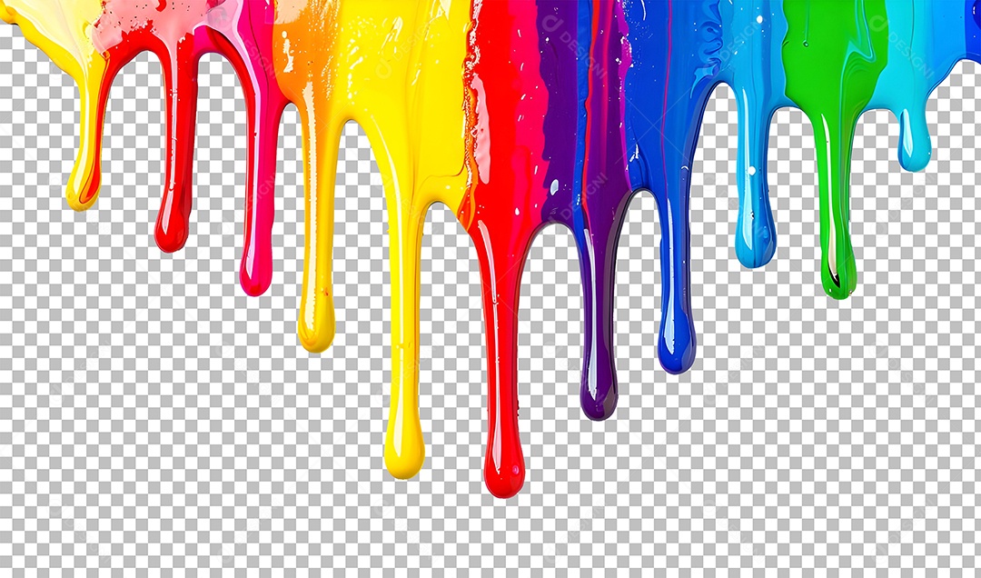 Splash Tinta Cores Líquida Elemento 3D para Composição PSD