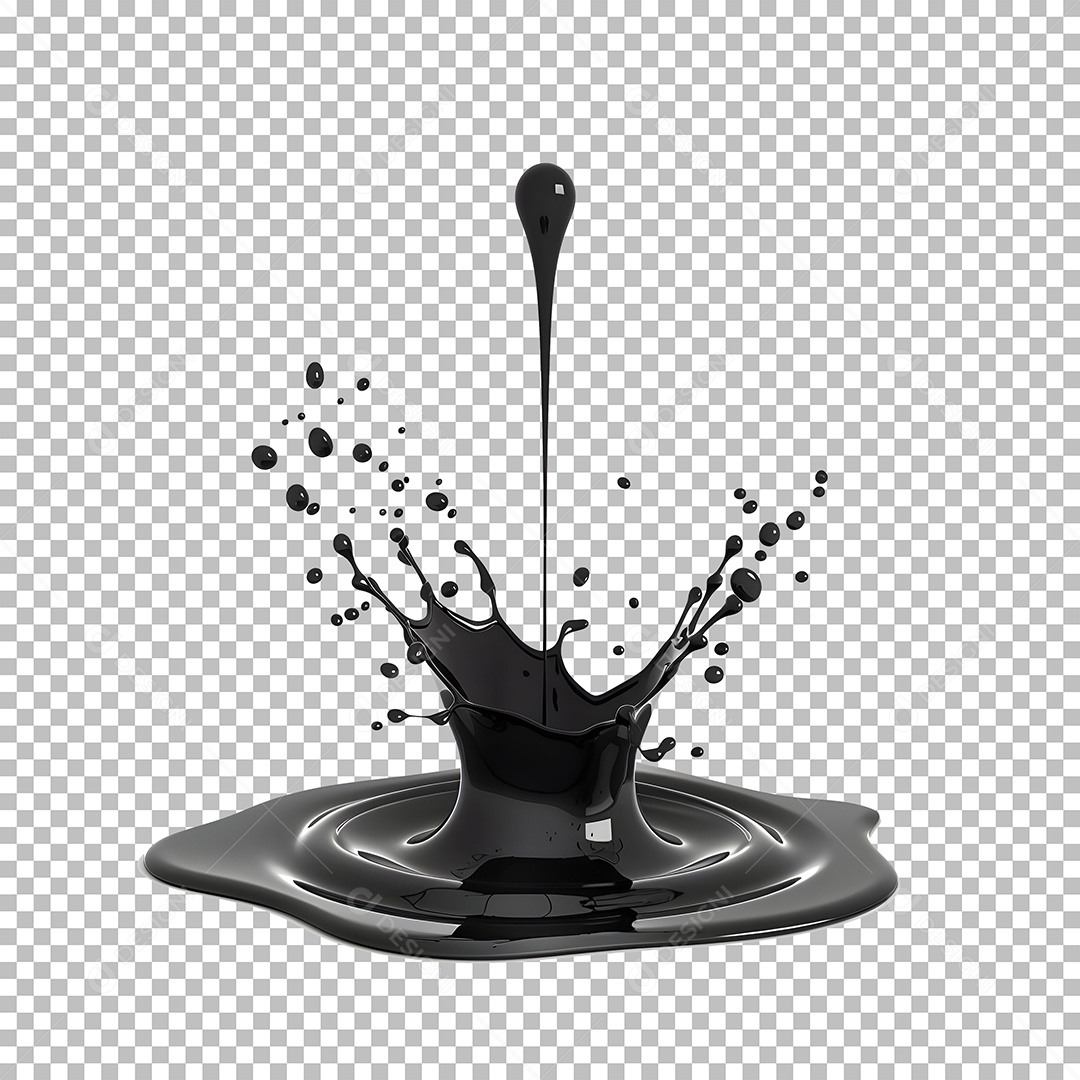 Splash Tinta Cores Líquida Elemento 3D para Composição PSD