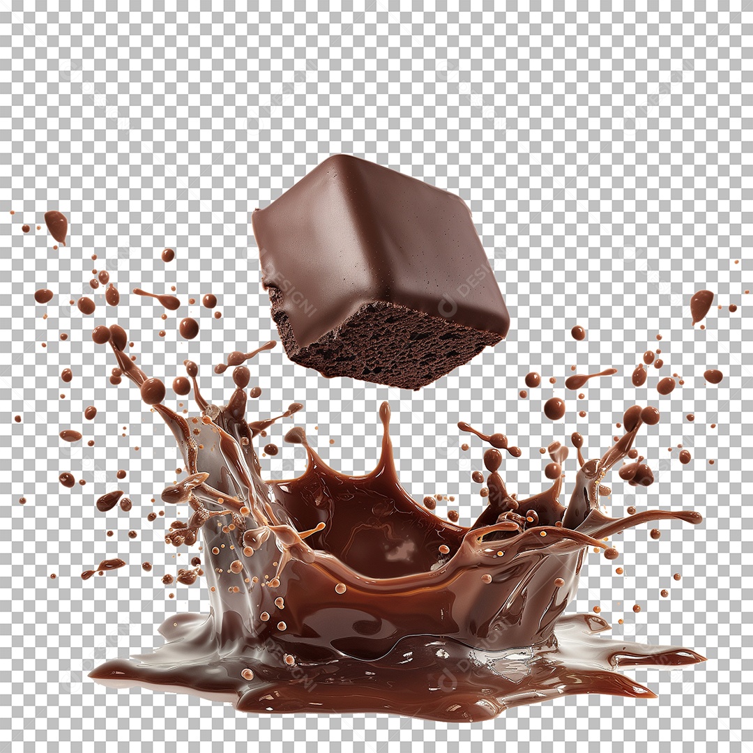Splash De Chocolate Elemento 3D Para Composição PSD