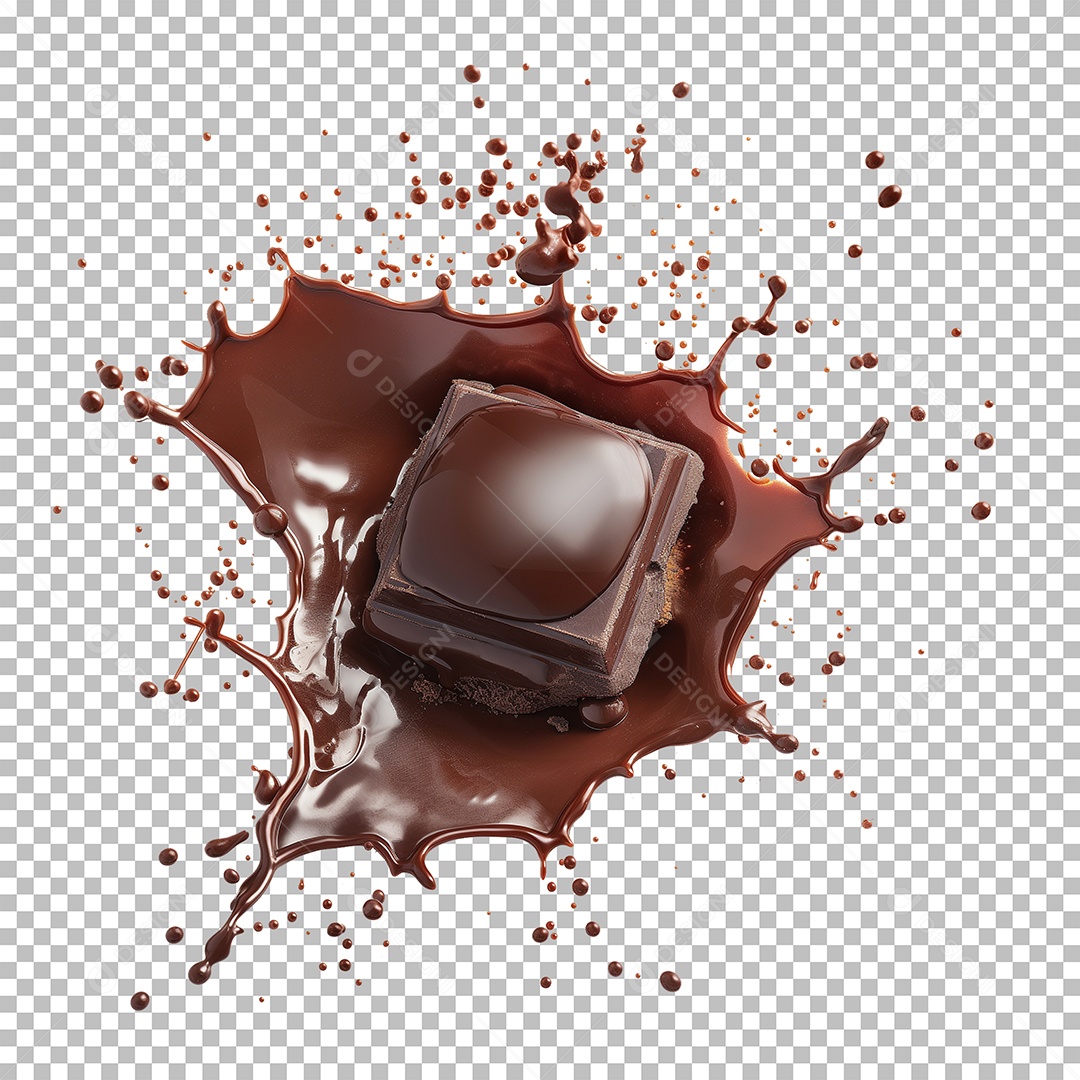 Splash De Chocolate Elemento 3D Para Composição PSD