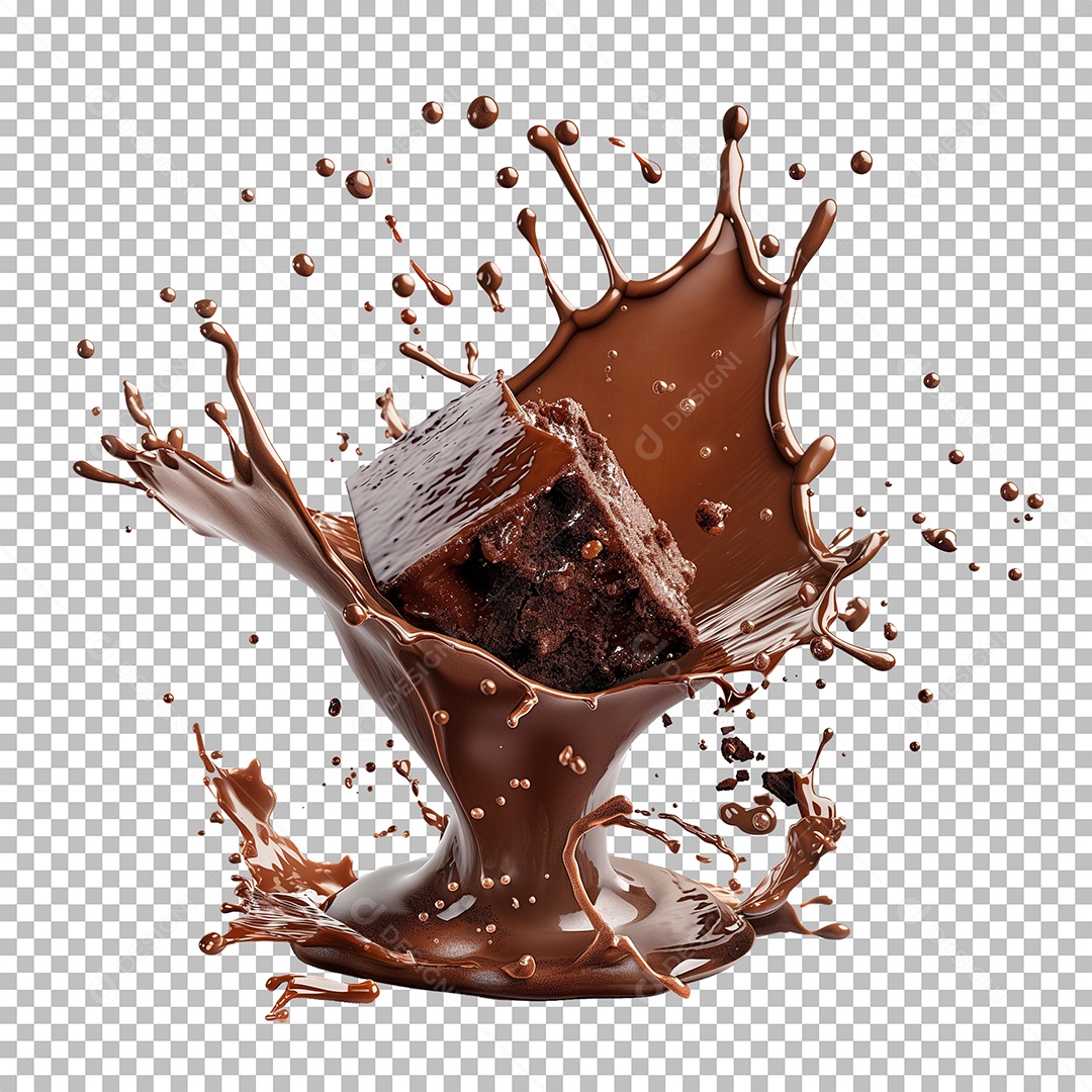 Splash De Chocolate Elemento 3D Para Composição PSD