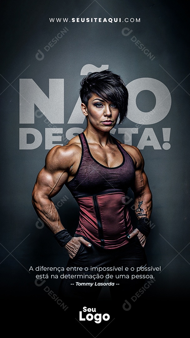 Story Frase Motivacional Não Desista Social Media PSD Editável