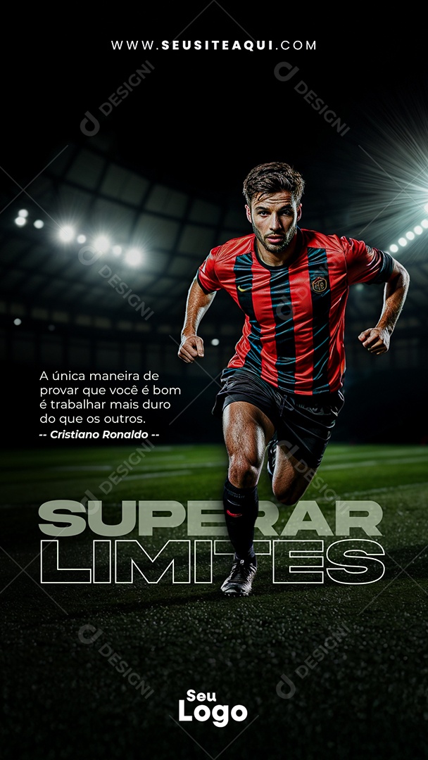 Story Frase Motivacional Superar Limites Social Media PSD Editável