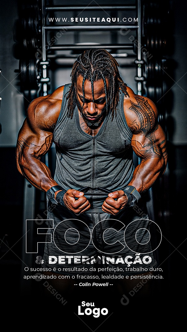 Story Frase Motivacional Foco E Determinação Social Media PSD Editável