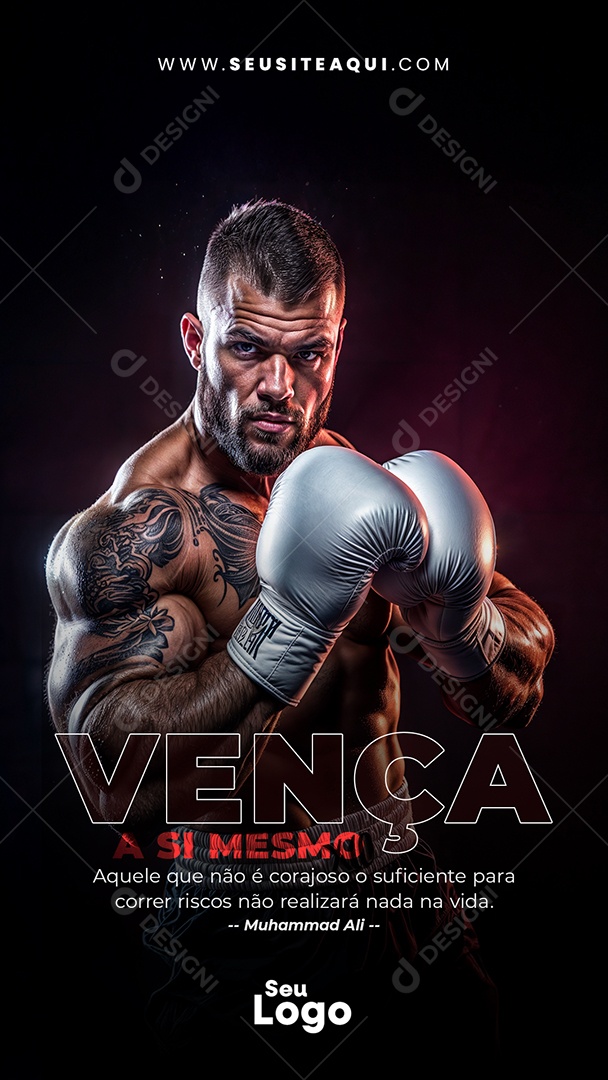 Story Frase Motivacional Vença A Si Mesmo Social Media PSD Editável