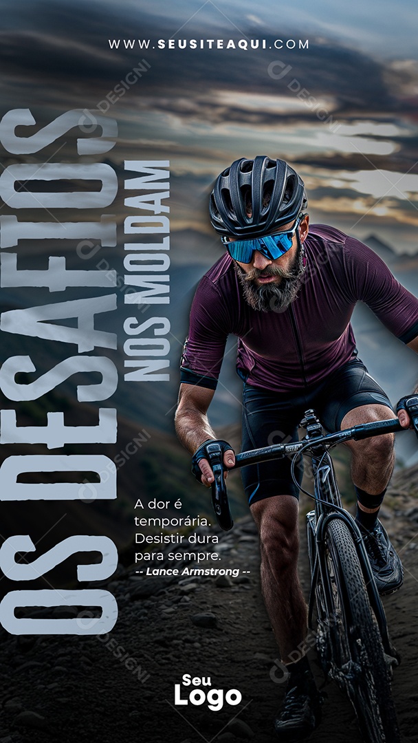 Story Frase Motivacional Os Desafios Nos Moldam Social Media PSD Editável