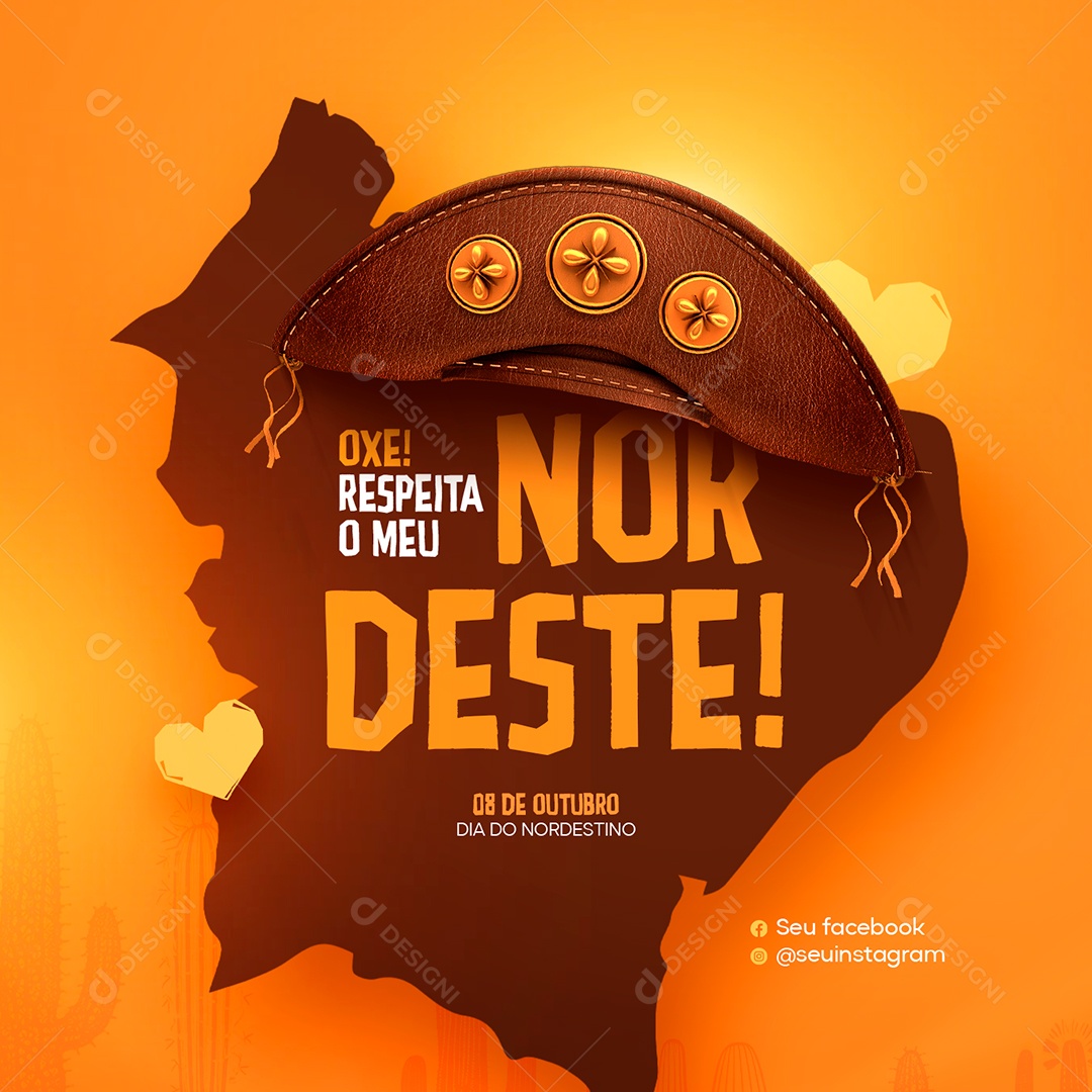 Dia do Nordestino 08 de Outubro Social Media PSD Editável