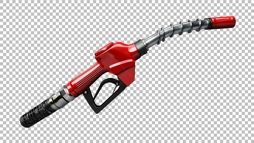 Bico de Abastecimento Automático Cor Vermelho Elemento 3D Para Composição PSD