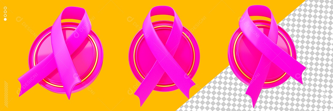 Elemento 3D Outubro Fita para Composição PSD