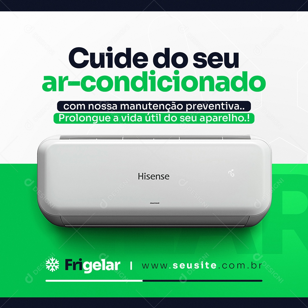 Social Media Cuide do Seu Ar Condicionado PSD Editável