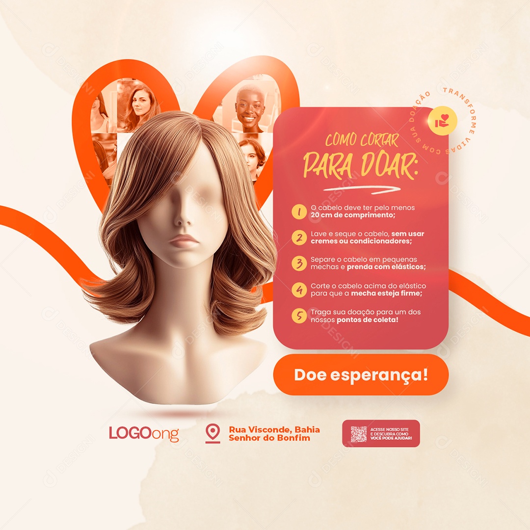 Ong Como Cortar para Doar Social Media PSD Editável