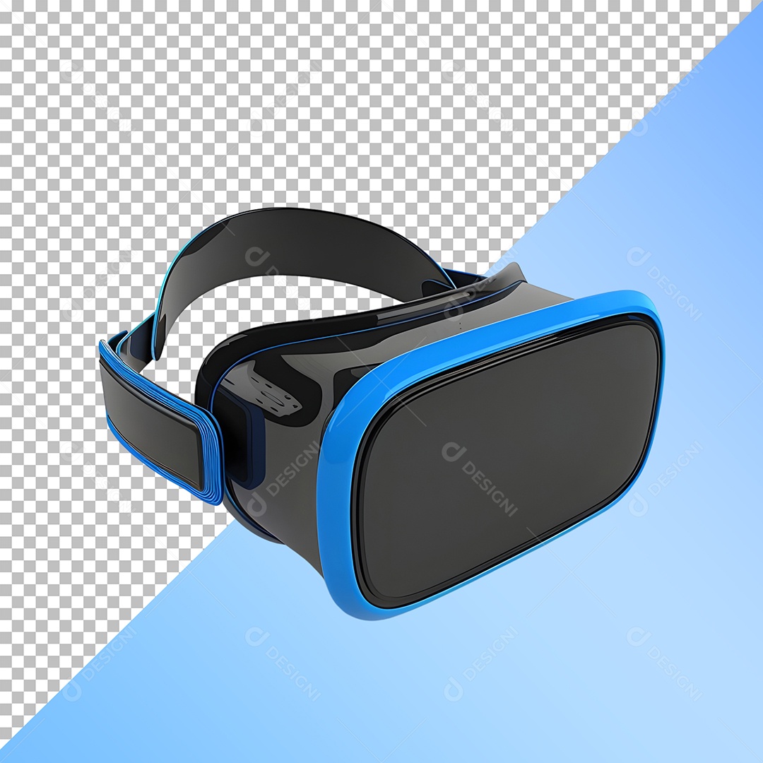 Óculos VR Azul Elemento 3D Para Composição PSD