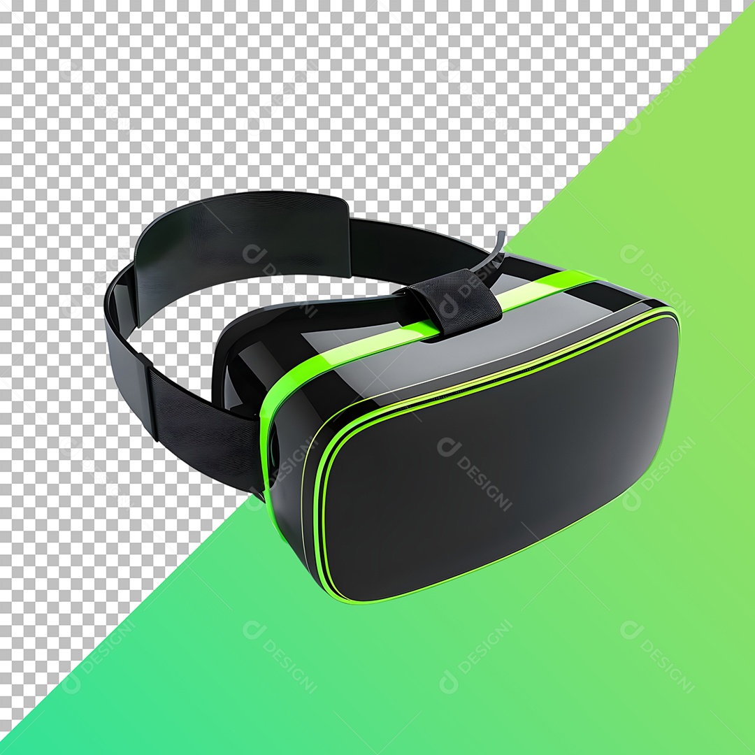 Óculos VR Verde Elemento 3D Para Composição PSD