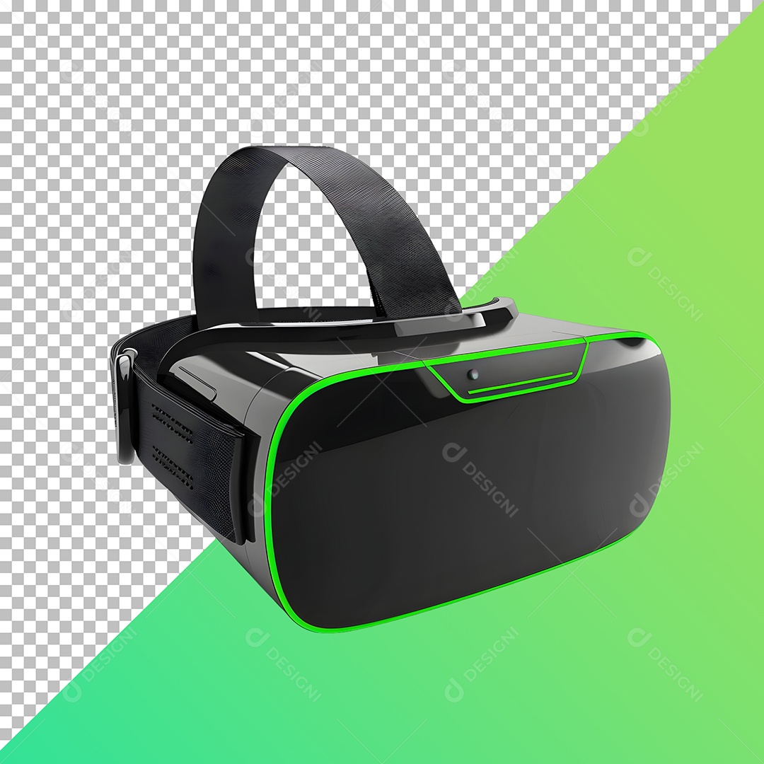 Óculos VR Verde Elemento 3D Para Composição PSD