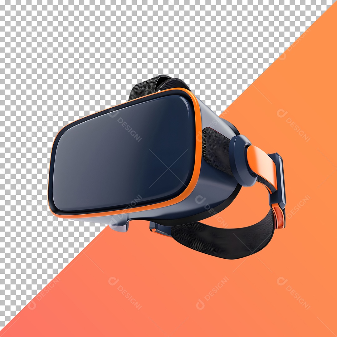 Óculos VR Laranjado Elemento 3D Para Composição PSD