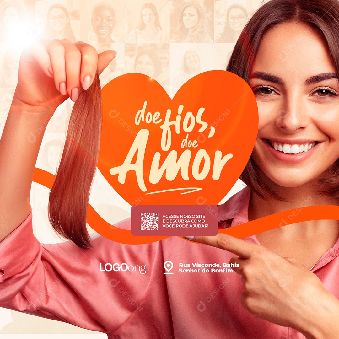 Ong Doe Fios Doe Amor Social Media PSD Editável