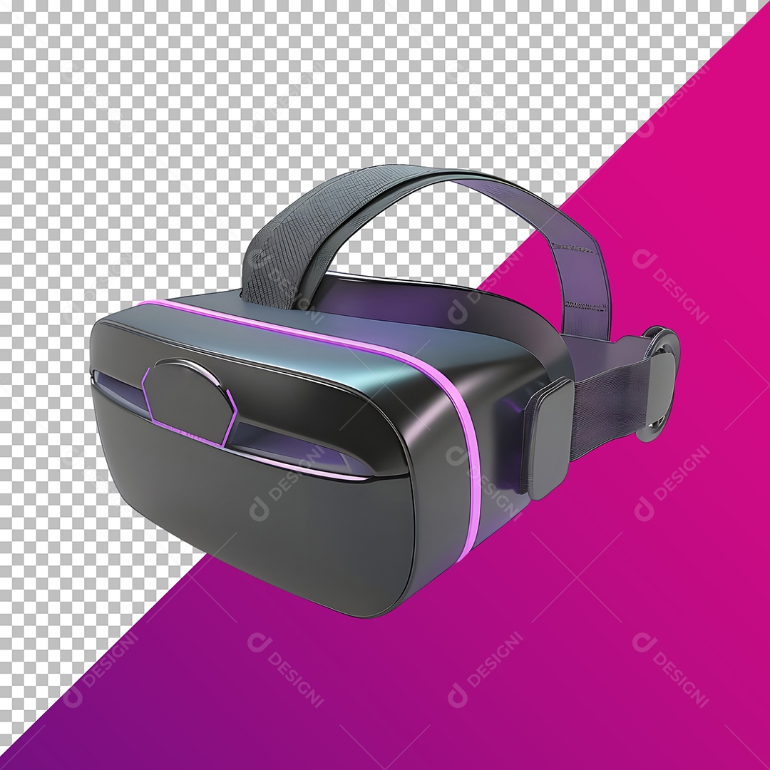 Óculos VR Roxo Elemento 3D Para Composição PSD