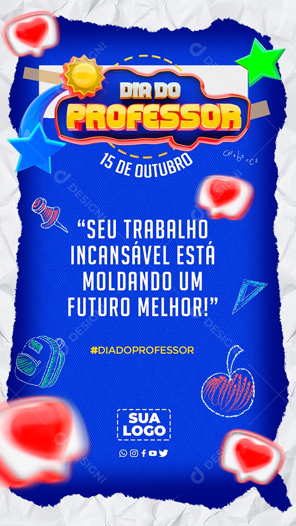 Story Dia Do Professor 15 de Outubro Social Media PSD Editável