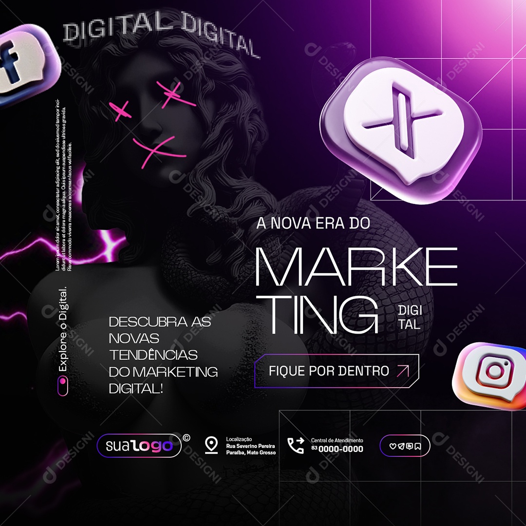 A Nova Era Marketing Digital Social Media PSD Editável