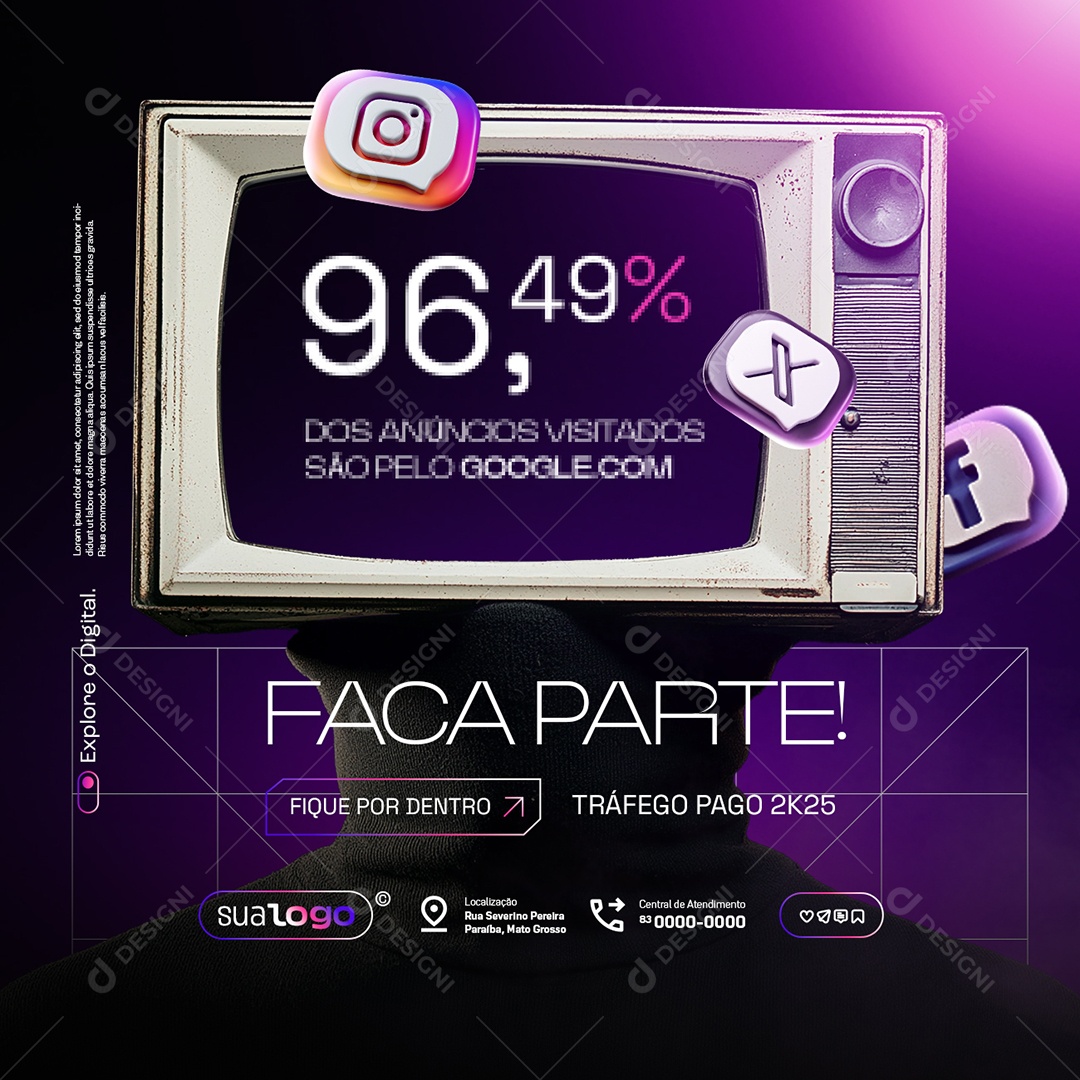 Marketing Digital Faça Parte Social Media PSD Editável