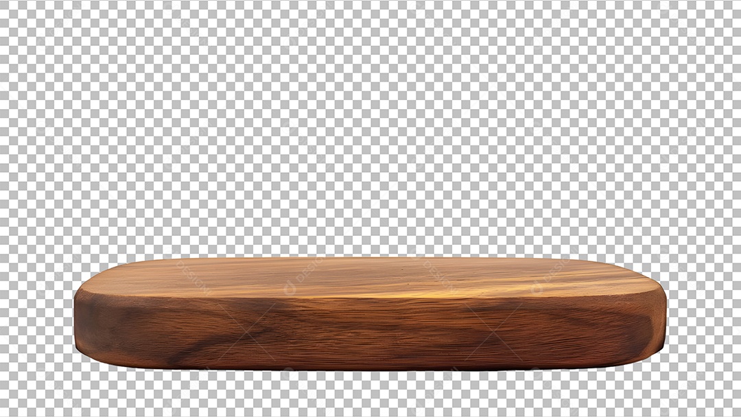 Podium De Madeira Retangular Elemento 3D Para Composição PSD