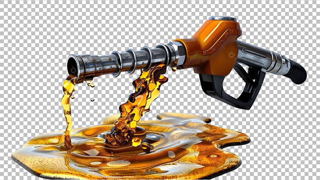 Bico de Abastecimento Automático Cor Amarelo Elemento 3D Para Composição PSD
