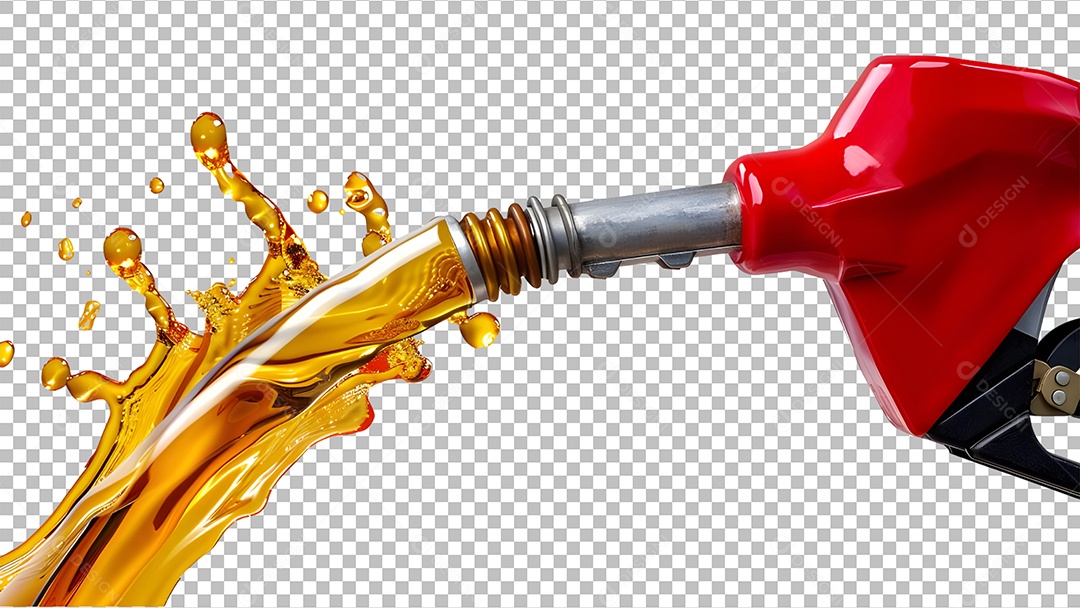 Bico de Abastecimento Automático Cor Vermelho Elemento 3D Para Composição PSD