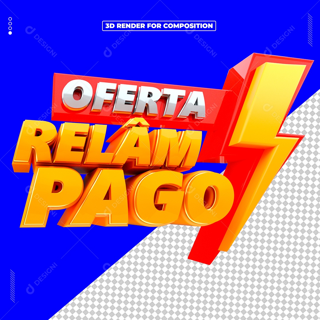 Selo 3D Mega Oferta para Composição PSD