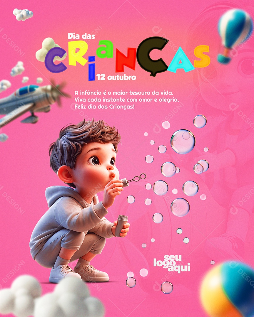 Dia das Crianças 12 de Outubro Social Media PSD Editável