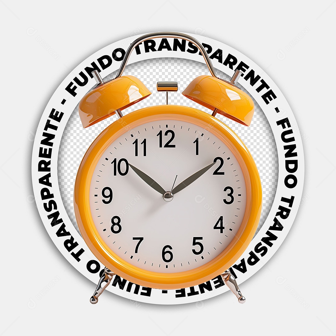 Elemento 3D Relogio Despertador Para Composição PSD