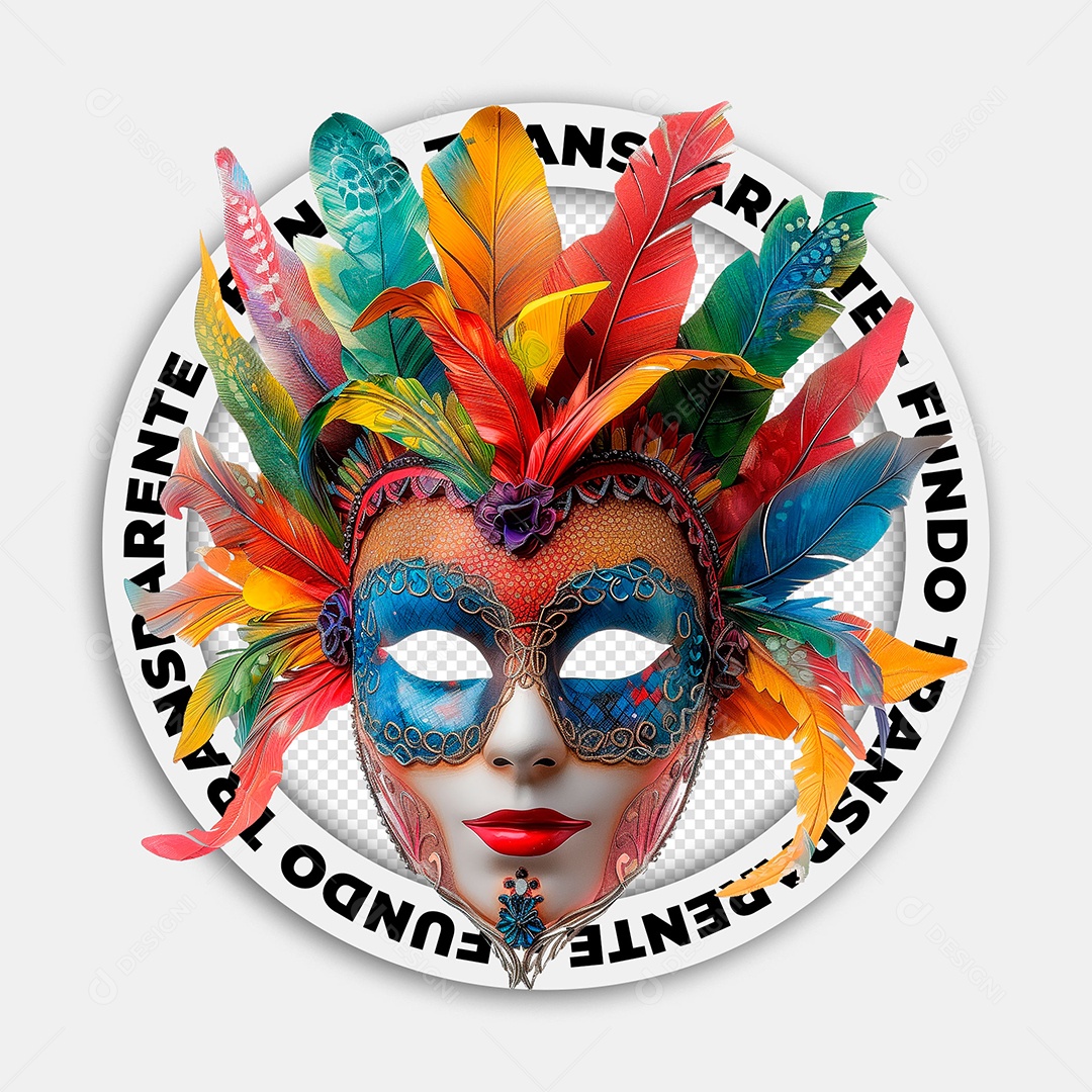 Elemento 3D Mascara De Carnaval Para Composição PSD