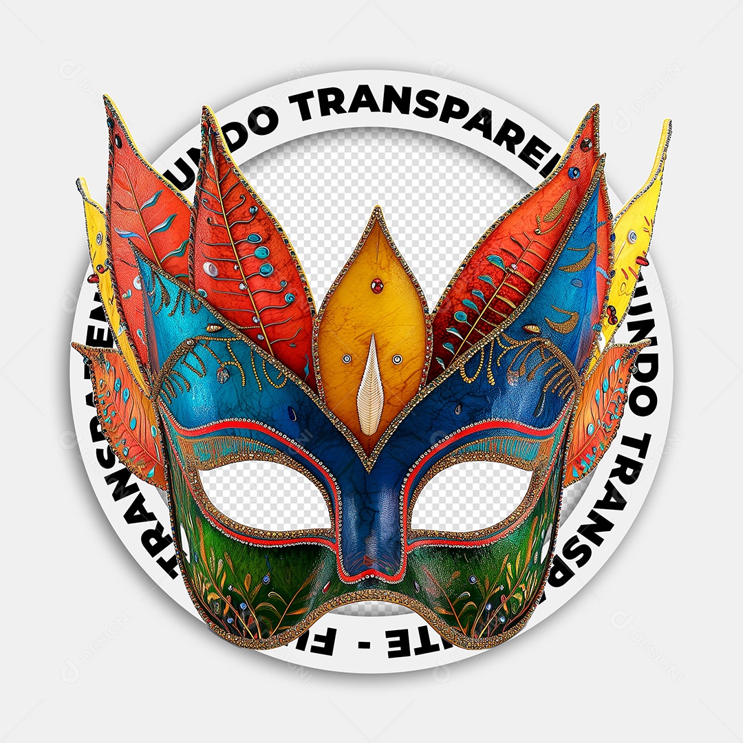 Elemento 3D Mascara De Carnaval Para Composição PSD