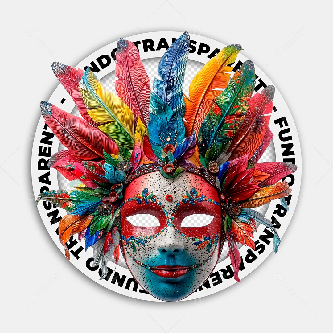 Elemento 3D Mascara De Carnaval Para Composição PSD