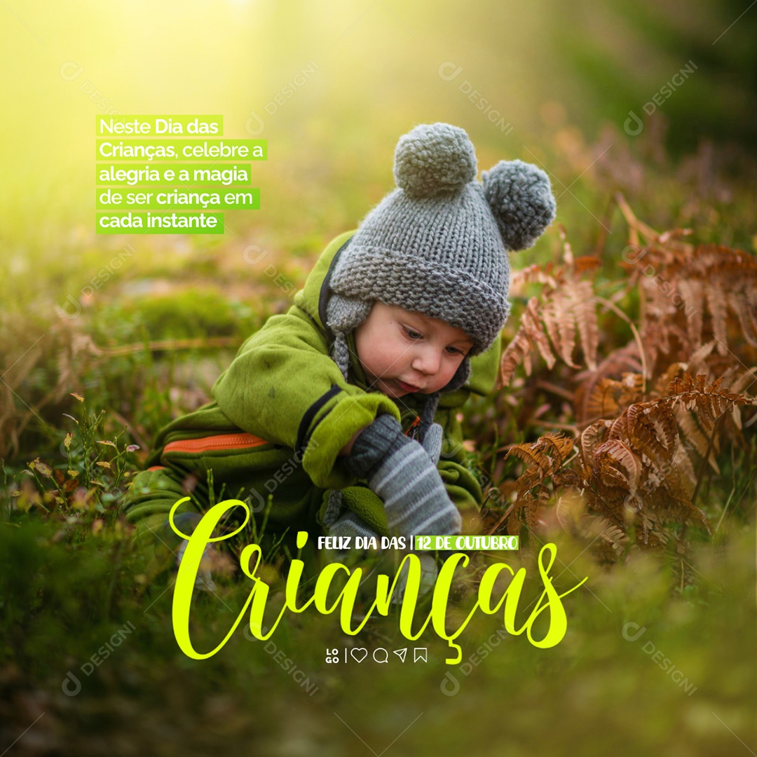 Feliz Dia das Crianças 12 de Outubro Social Media Editável