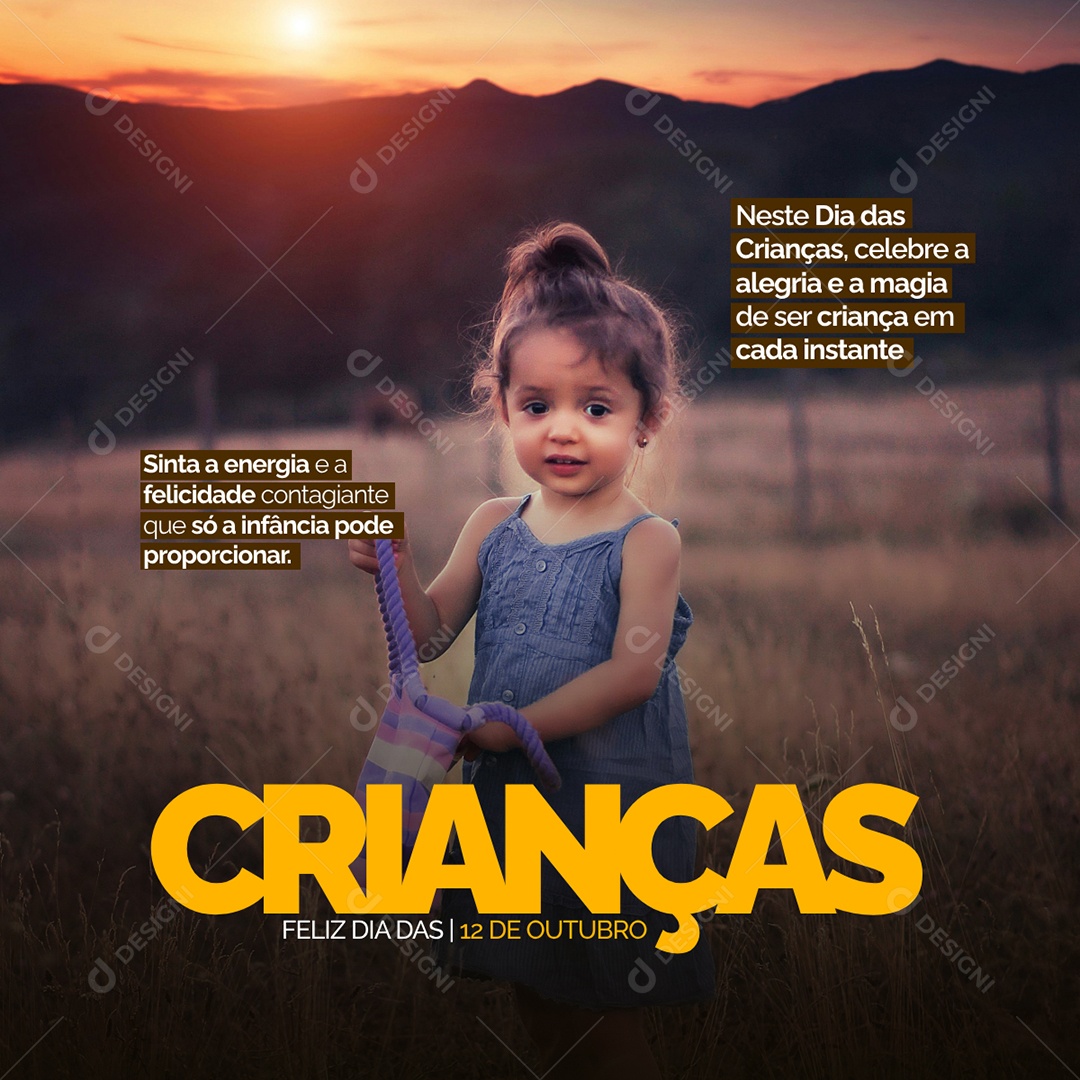 Feliz Dia das Crianças 12 de Outubro Social Media Editável