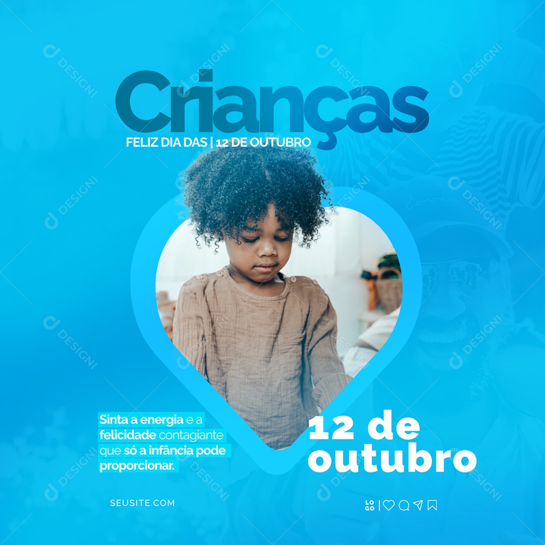 Feliz Dia das Crianças 12 de Outubro Social Media Editável