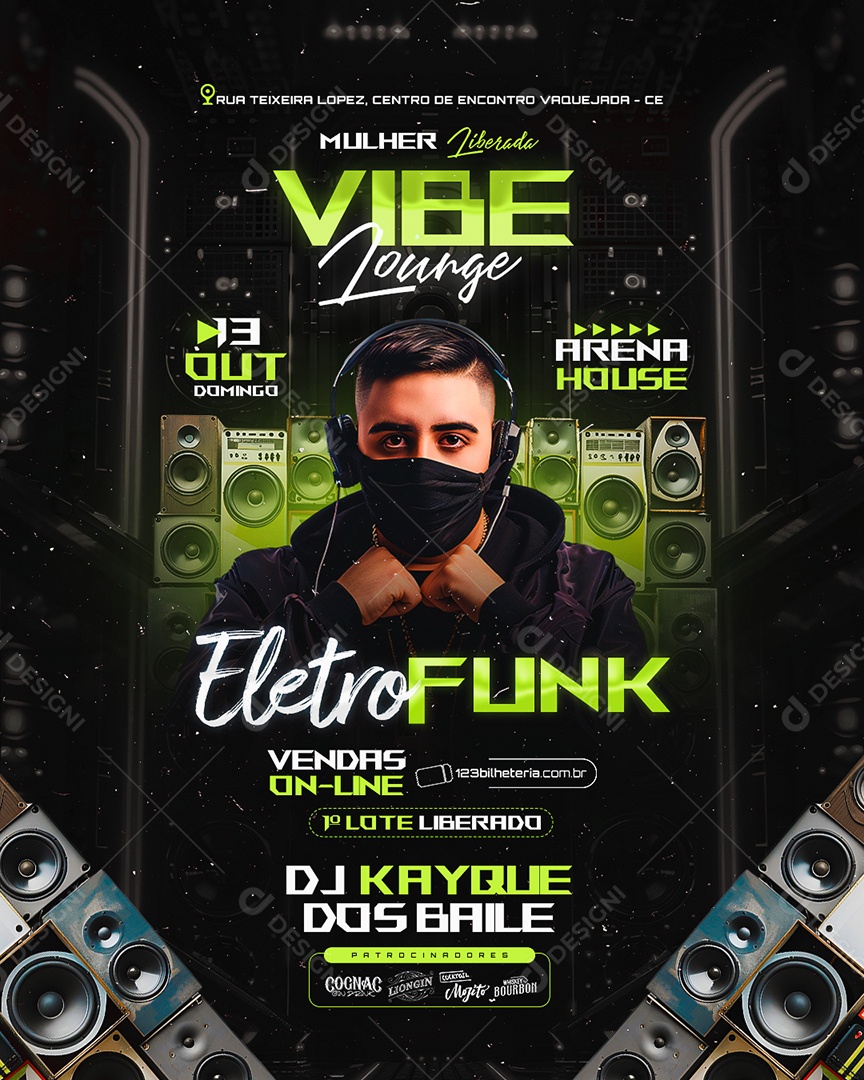 Flyer Eletro Funk Social Media PSD Editável