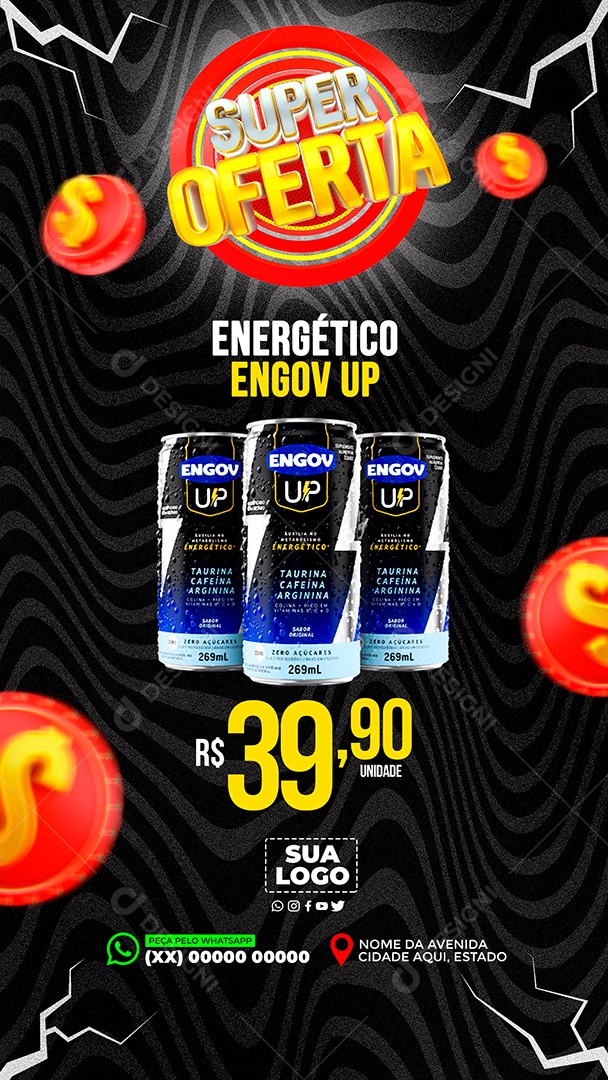 Story Distribuidora Bebida Social Media PSD Editável