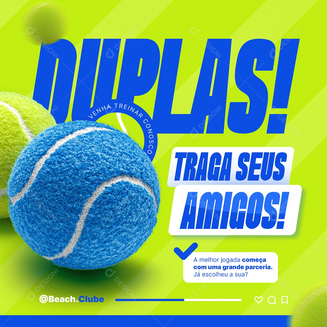Beach Tennis Traga seus Amigos Social Media PSD Editável