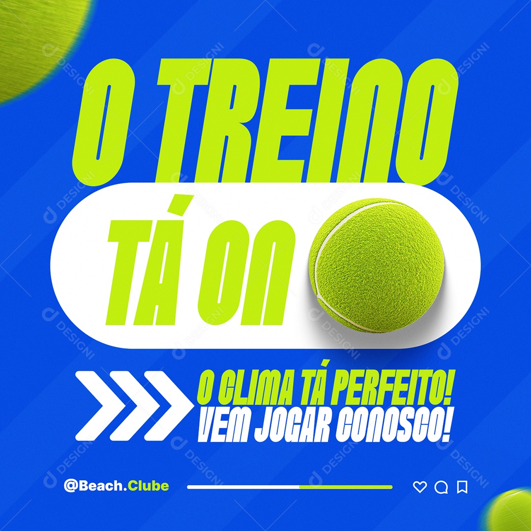 Beach Tennis O Treino Tà On Social Media PSD Editável