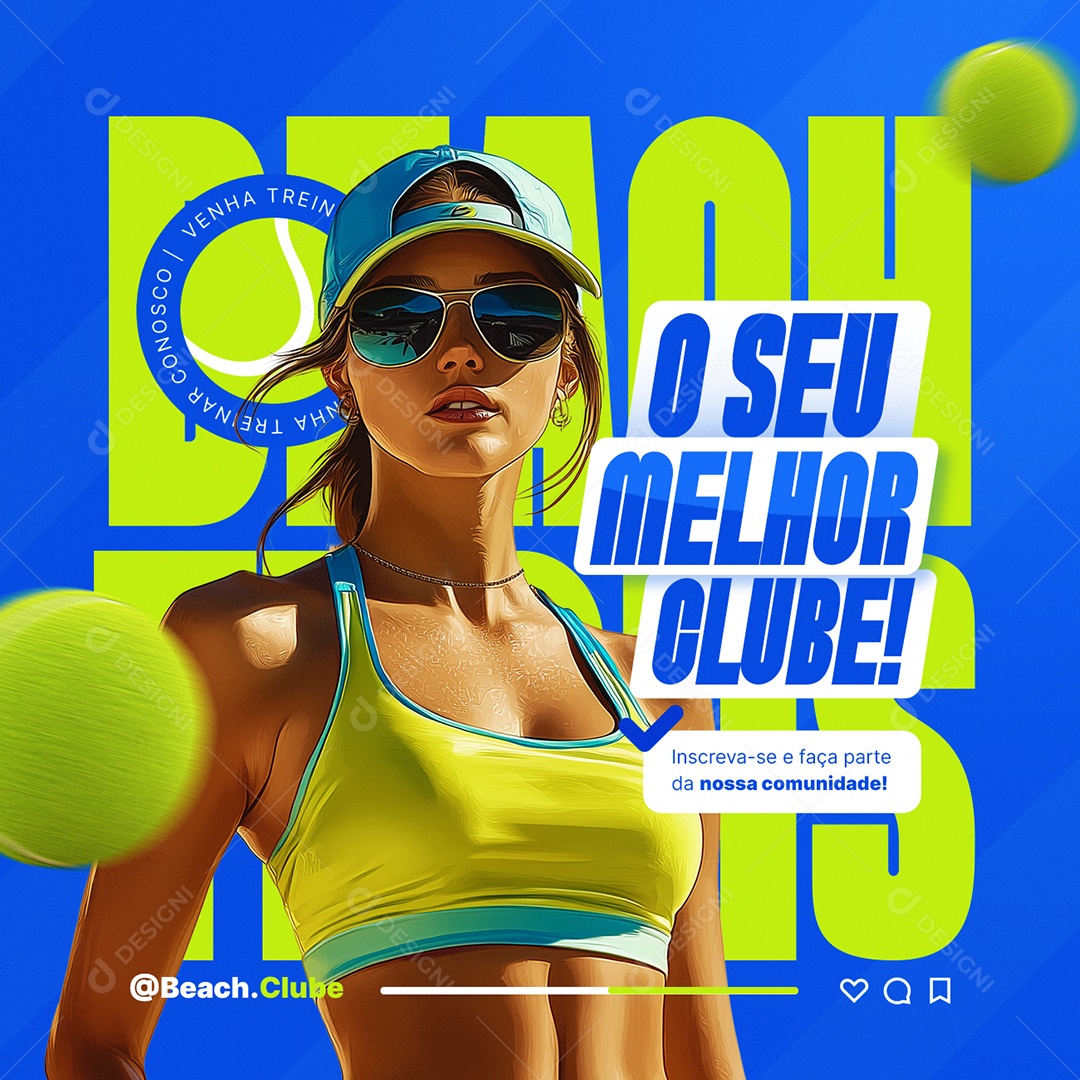 Beach Tennis O Seu Melhor Clube Social Media PSD Editável