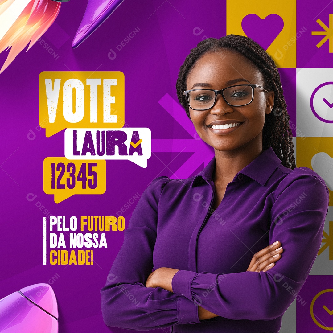 Eleições Política Vote Laura Pelo Futuro da Nossa Cidade Social Media PSD Editável