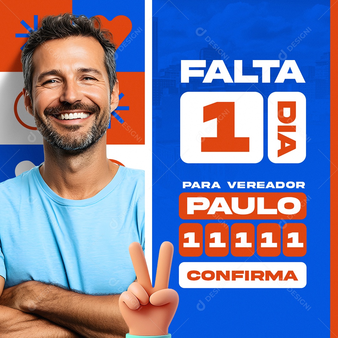 Eleições Política Para Vereador Paulo Social Media PSD Editável
