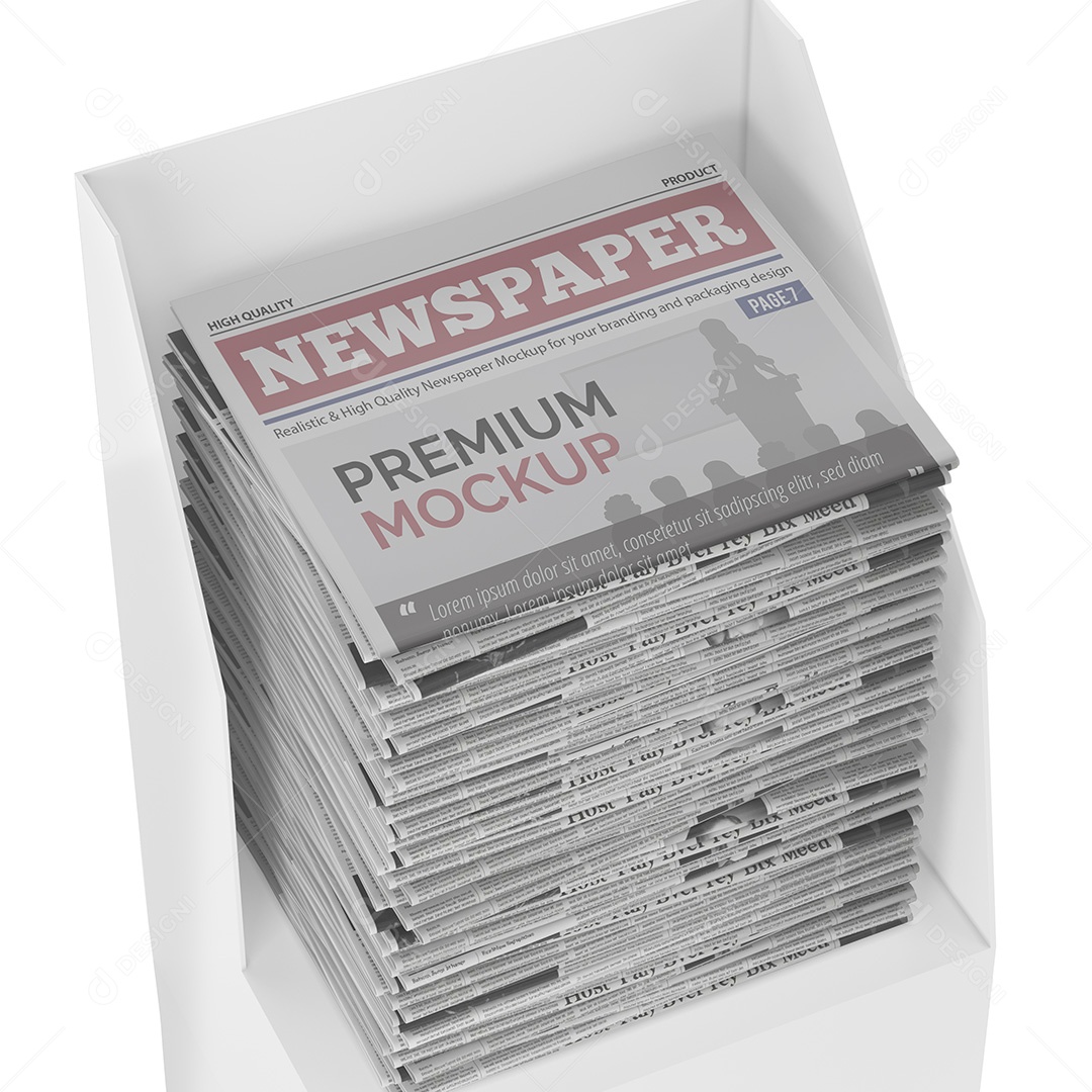 Expositor de Jornal Mockup PSD Editável