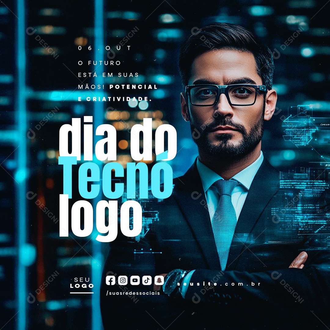 Dia do Tecnólogo 06 de Outubro Pontecial e Criatividade Social Media PSD Editável