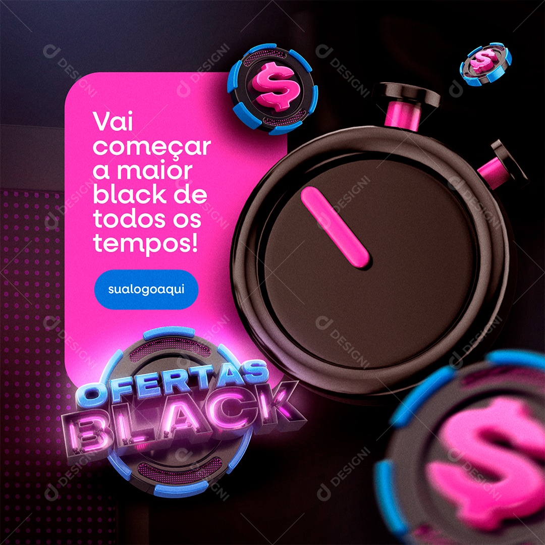 Ofertas Black Social Media PSD Editável