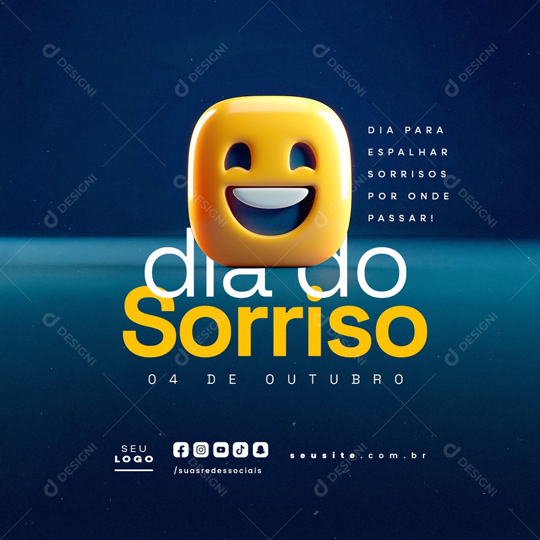 Dia do Sorriso 04 de Outubro Dia para Espalhar Sorrisos Social Media PSD Editável